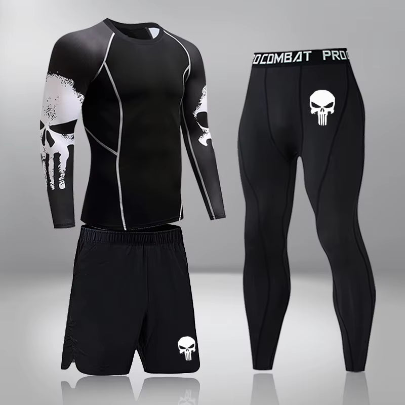 Male Quick Drying Sportswear Compression Clothing Fitness Training Kit Thermal Underwear Men'S Running Sports Suit MMA Rashgard