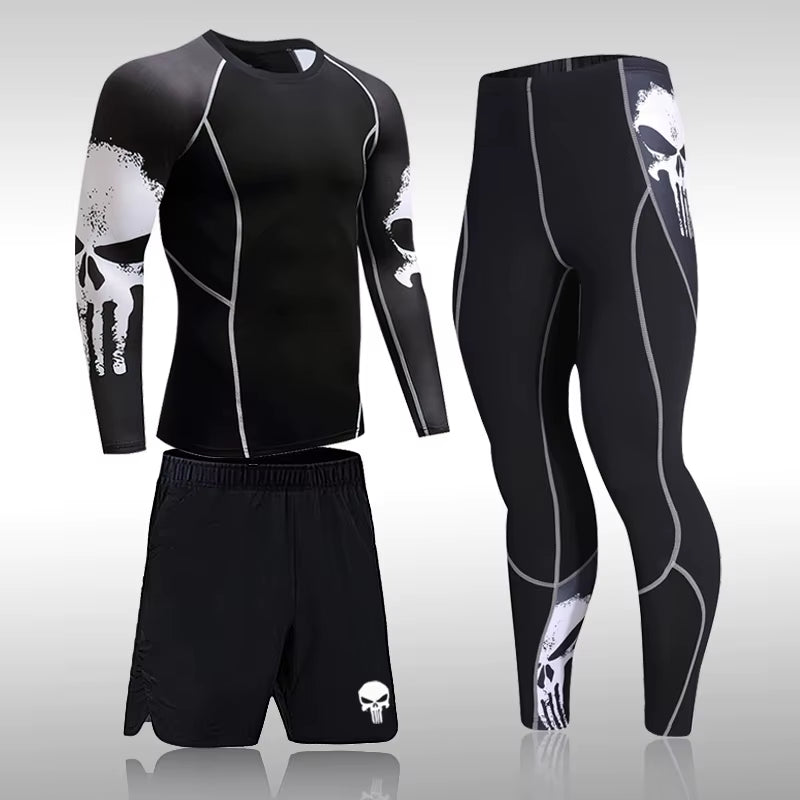 Male Quick Drying Sportswear Compression Clothing Fitness Training Kit Thermal Underwear Men'S Running Sports Suit MMA Rashgard