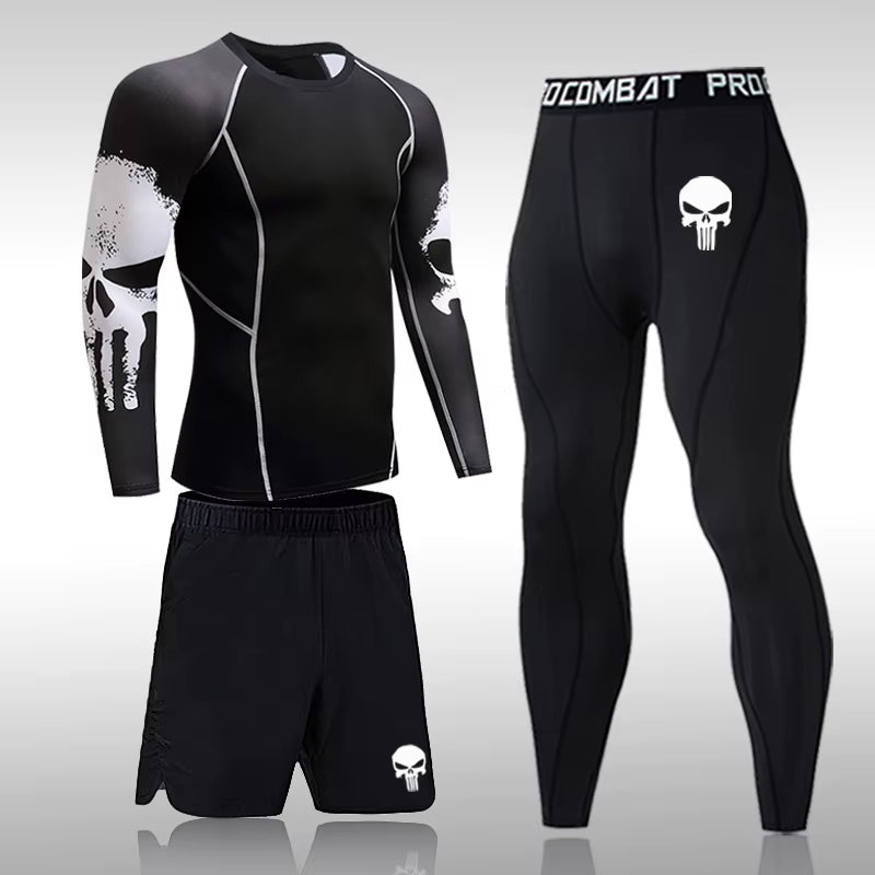 Male Quick Drying Sportswear Compression Clothing Fitness Training Kit Thermal Underwear Men'S Running Sports Suit MMA Rashgard